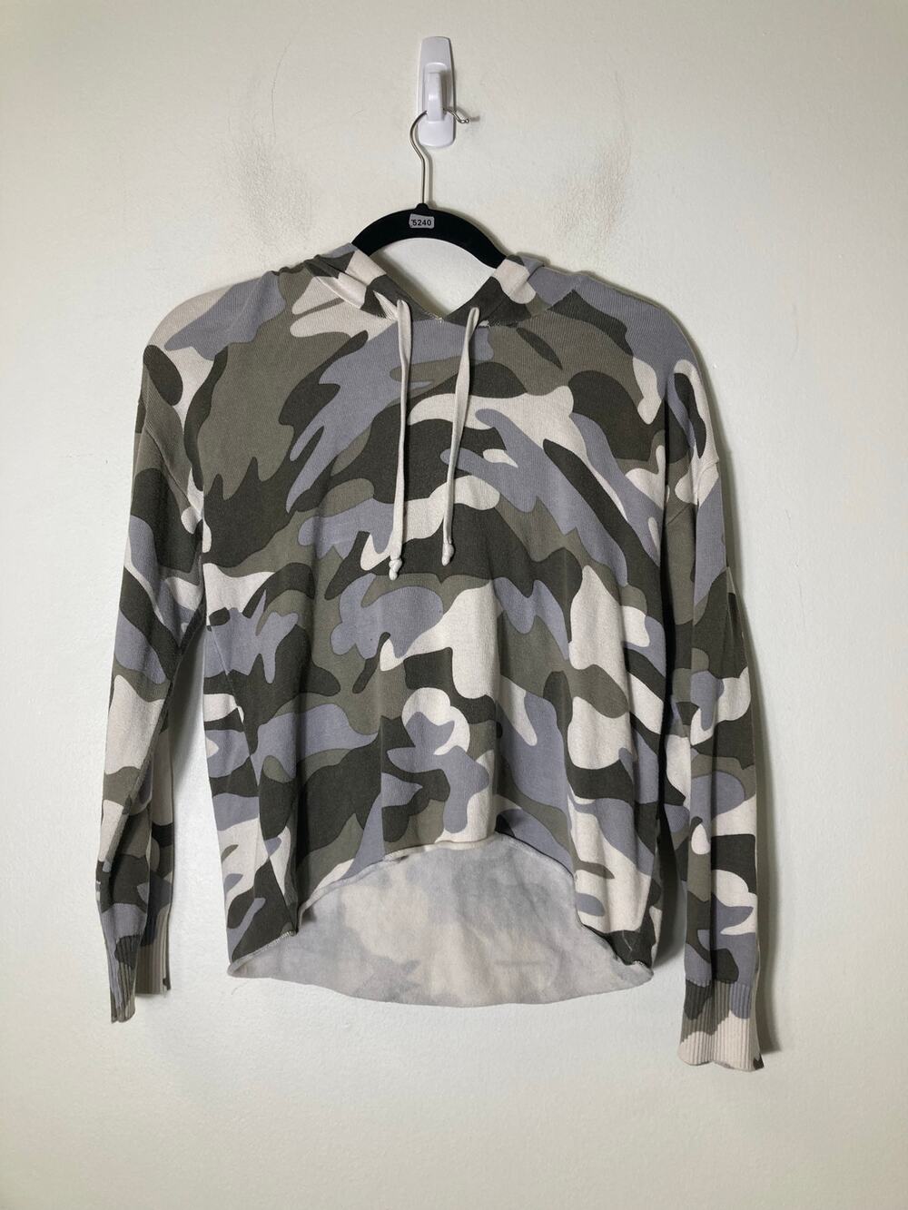 Chaser Green Gray Camo Long Sleeve Hoodie Sz M